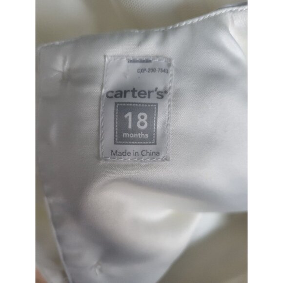 INFANT GIRLS 18M CARTER'S IVORY Holiday Christmas Dress Baptism Dressy Wedding - Picture 4 of 5